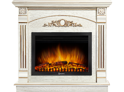 Портал Firelight Barocco 25 (шпон белый дуб с золотой патиной)