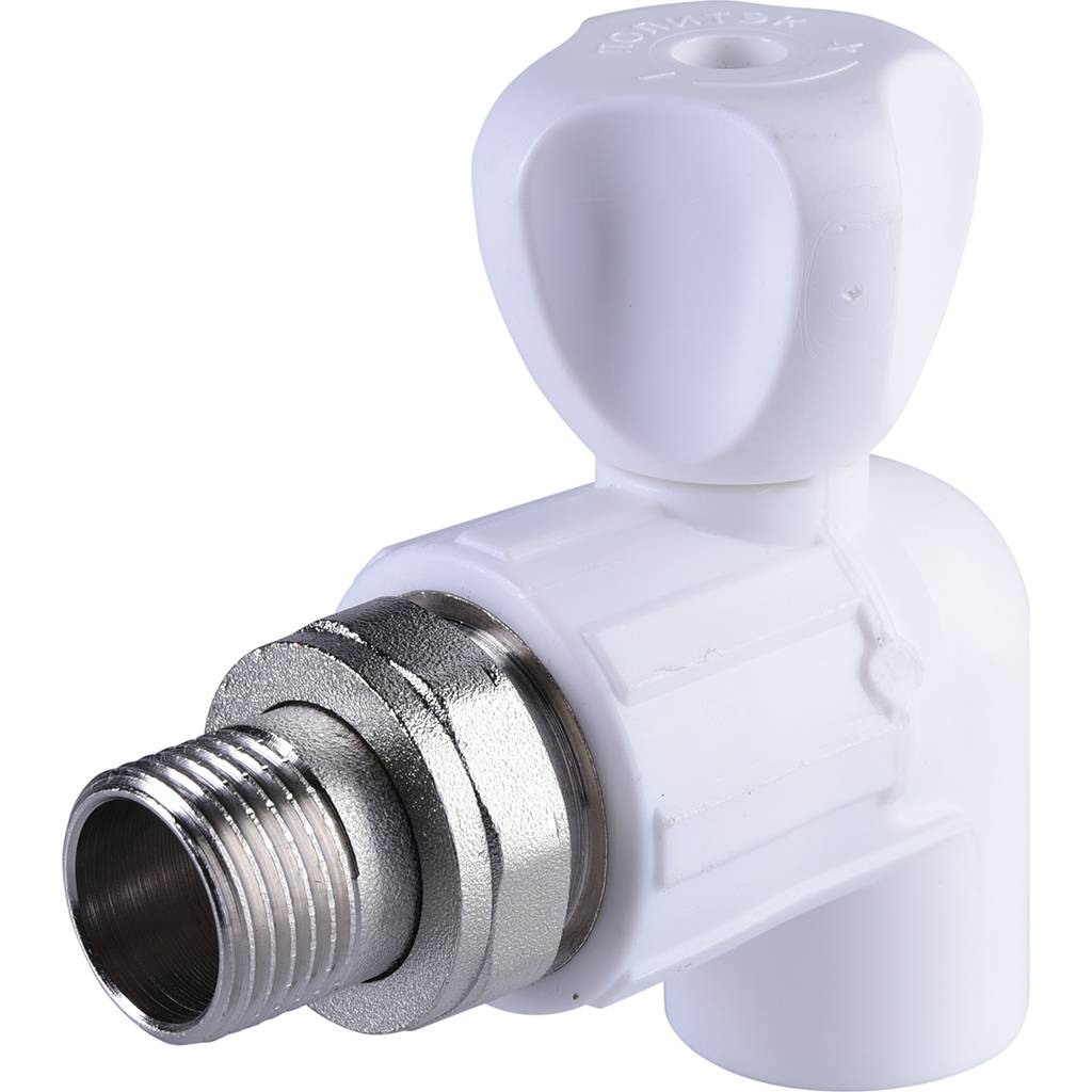Кран шаровой Политэк 20х1/2" угловой для радиатора