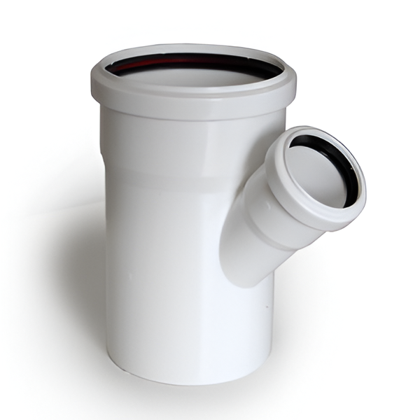 Тройник РосТурПласт PP-M Дн110х50х45° внутренняя бесшумная канализация (белый)