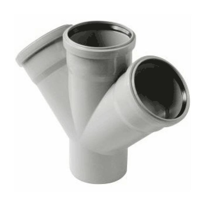 Крестовина одноплоскостная VALFEX PP-H Дн50х50х50х45° (серый)