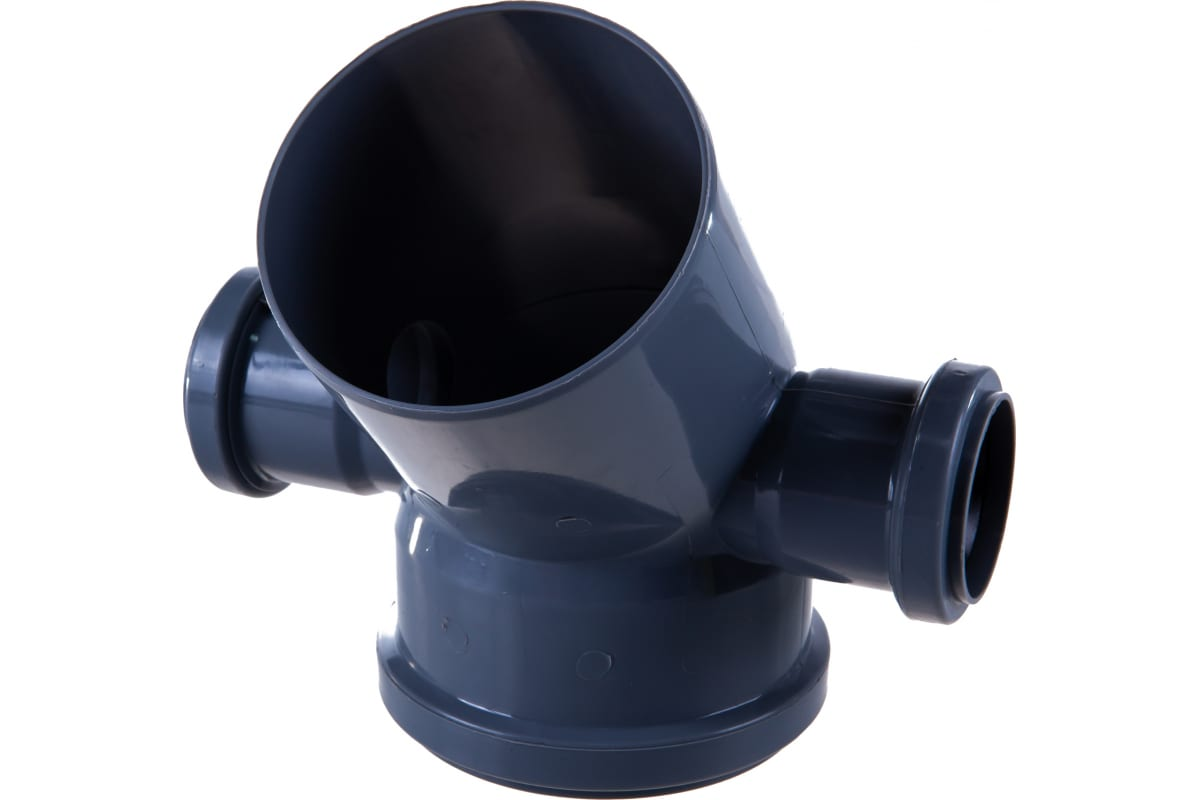 Отвод РосТурПласт PP-H Дн110х50х50х45° левый-правый внутренняя канализация (серый)