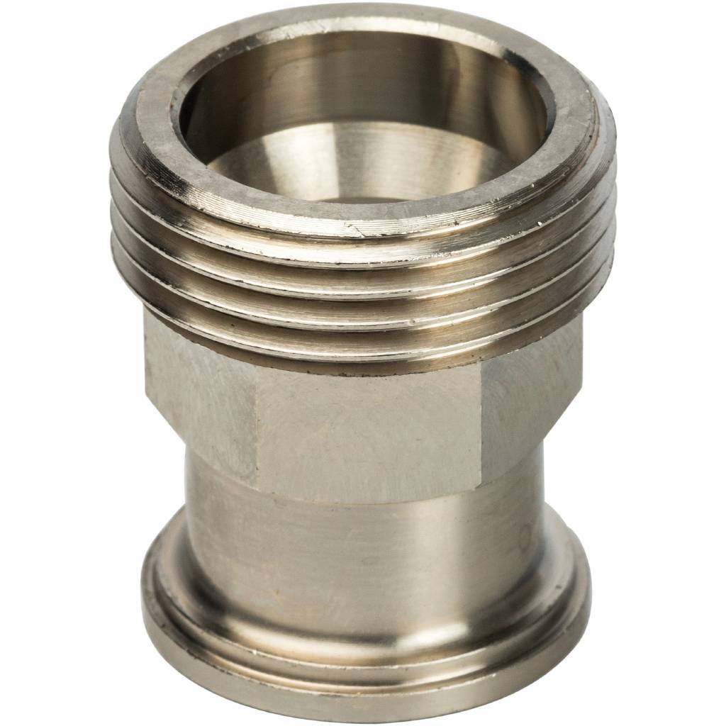 STOUT Разъемное соединение с плоским уплотнением и обратным клапаном (никелированное 1")