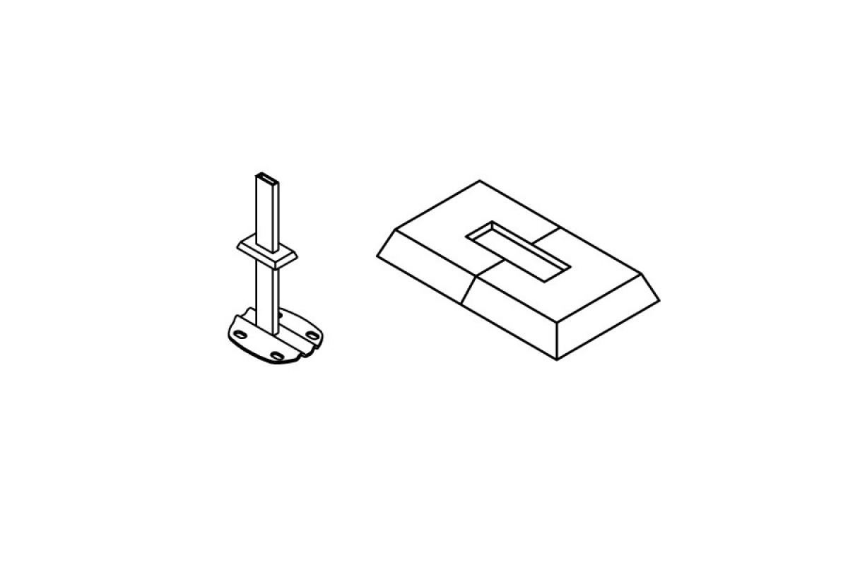 Розетка пластмассовая Kermi для монтажа на полу без отделки прямоугольная