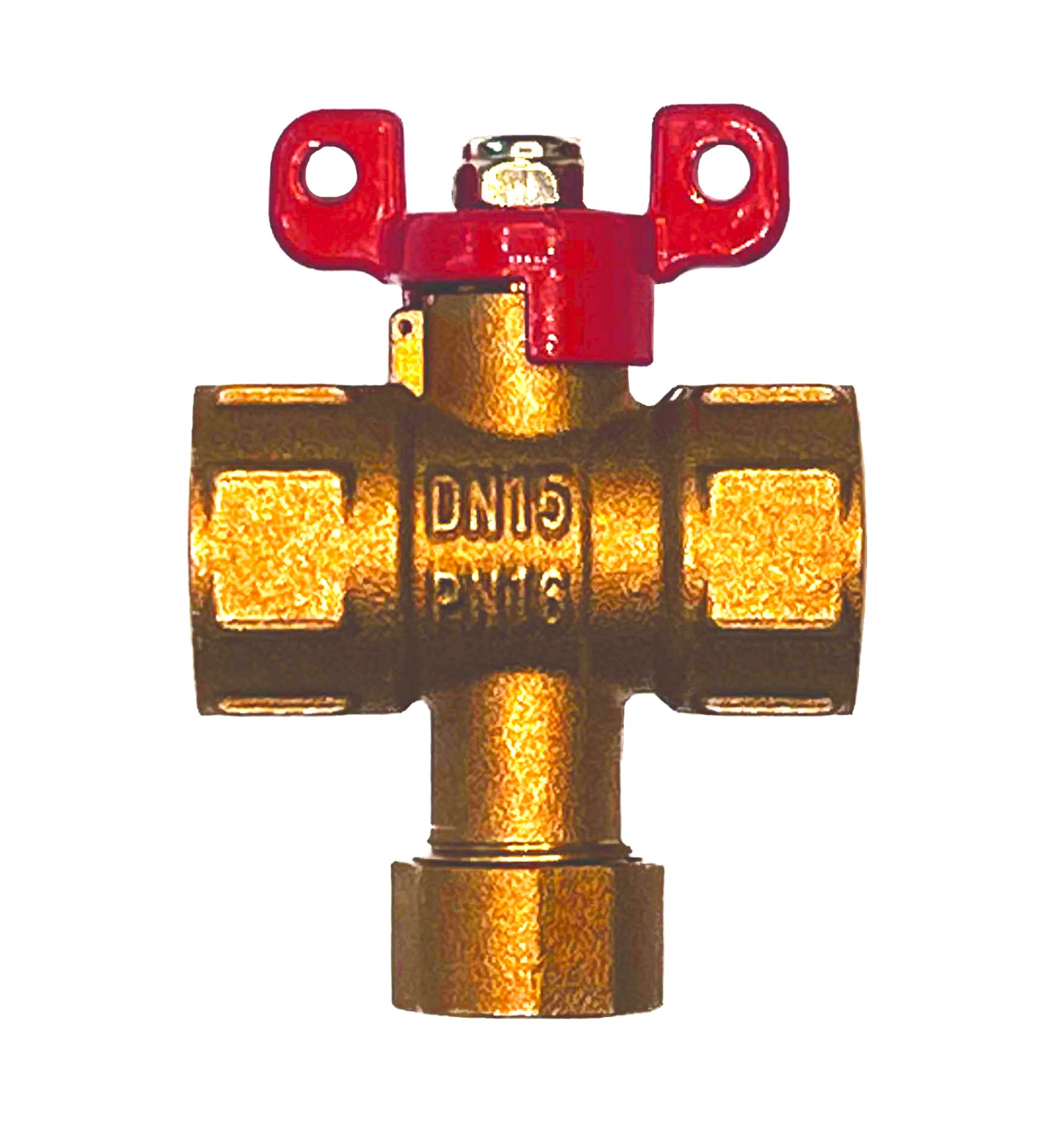 Кран-фильтр шаровой Пензапромарматура КШФЭ Ду15 Ру16 ВР (бабочка красная) 058011111