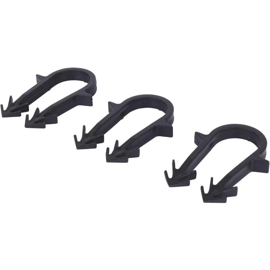 Скоба якорная STOUT с двойным креплением для труб 16-20 мм (черный) 50 мм