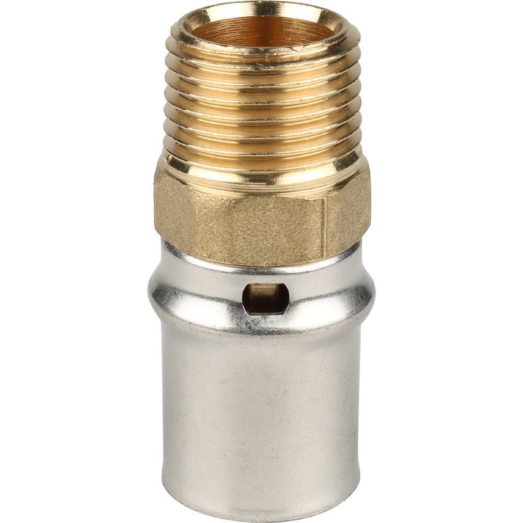 Переходник STOUT 1/2"х20 с наружной резьбой для металлопластиковых труб (прессовой)