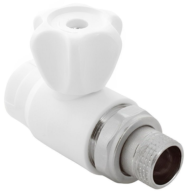 Кран шаровой РосТурПласт PP-R Дн25х3/4" НР стандартнопроходной прямой для радиатора