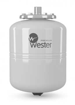 Расширительный бак Wester WDV Premium 12л 12 бар 3/4" НР для ГВС и гелиосистем (белый)