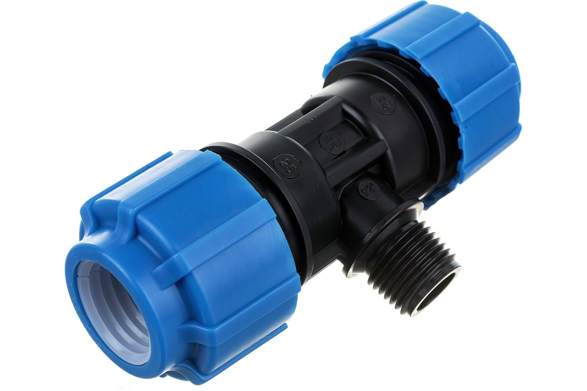 Тройник компрессионный ТПК-АКВА ПЭ Дн25х1/2"х25 НР