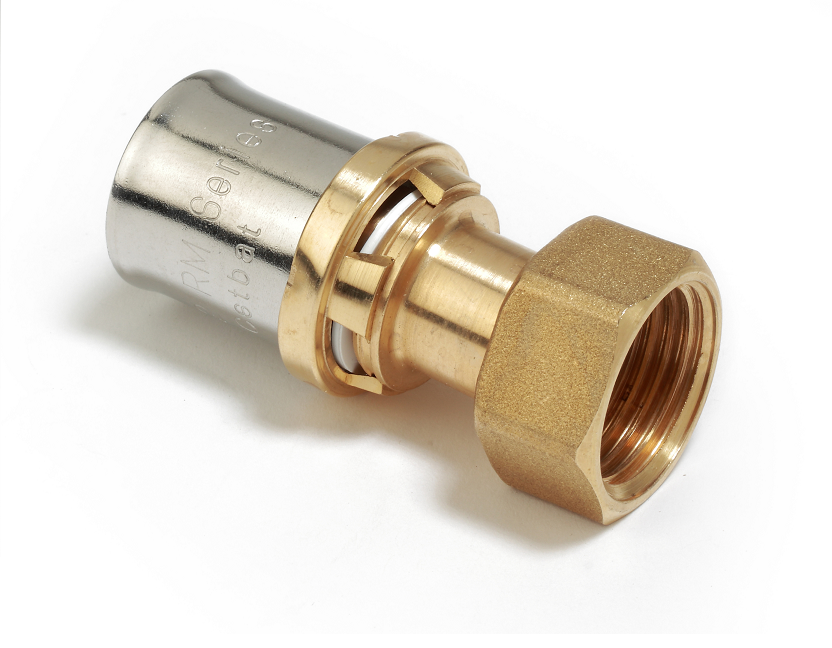 Соединитель-пресс Giacomini RM179SP Дн20х3/4" с накидной гайкой и плоским седлом