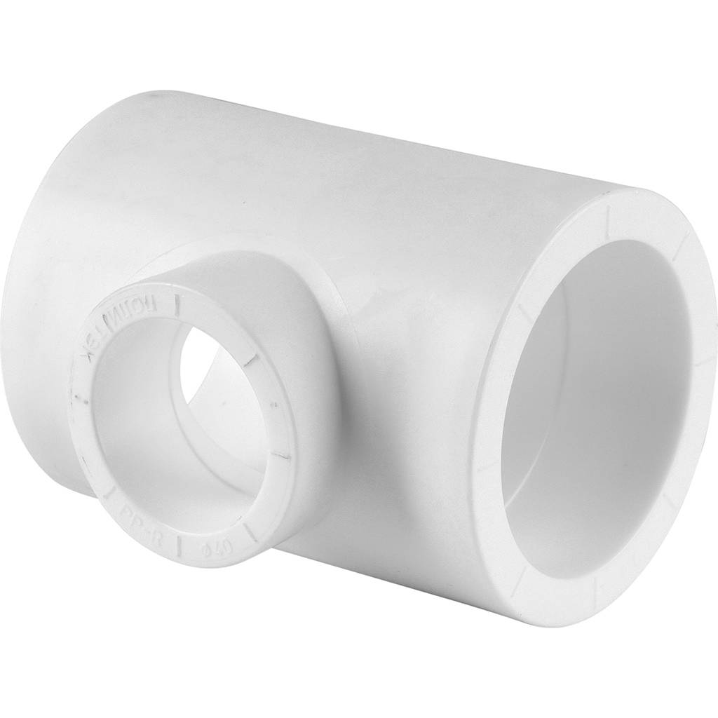 Тройник переходной Политэк 63x50x63 для полипропиленовых труб (сварка) белый