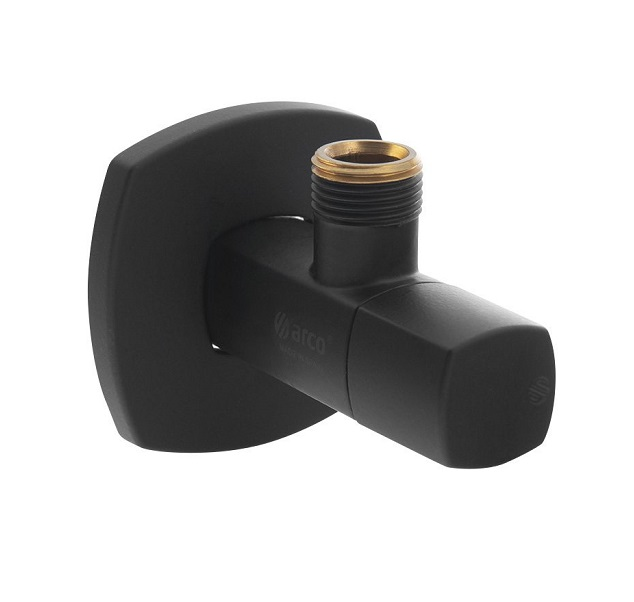 Угловой кран для бытового водоснабжения Arco серия A-80 LIPSTICK 1/2"х1/2" (черный матовый)