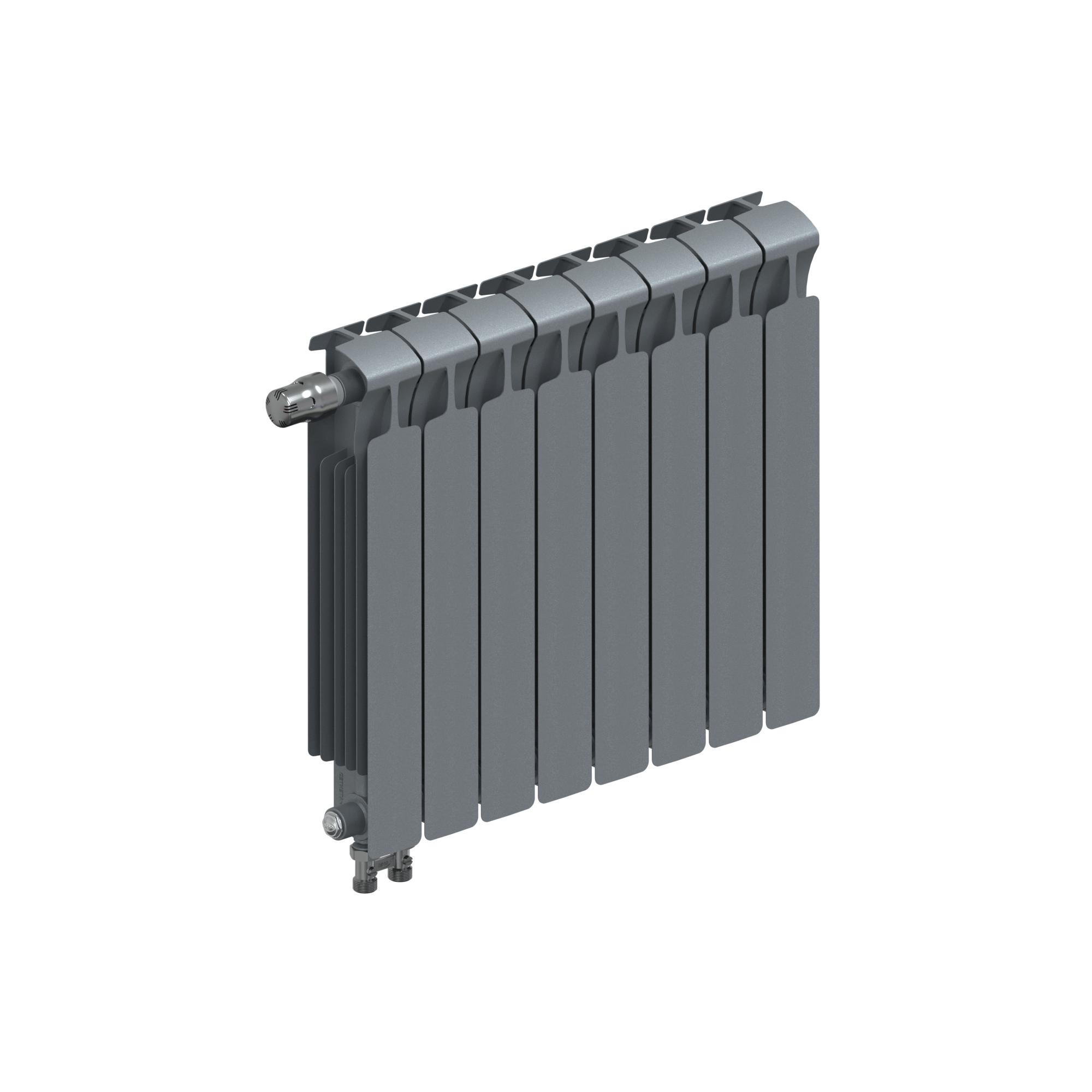 Радиатор биметаллический RIFAR MONOLIT VENTIL 500 MVL 8 секций (Титан) нижнее левое подключение