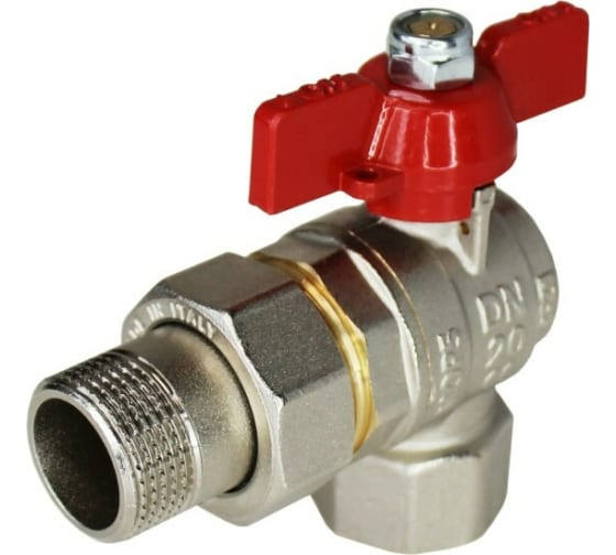 Кран шаровой ELSEN 1" НВ полнопроходной угловой с разъемным соединением (ручка-бабочка)