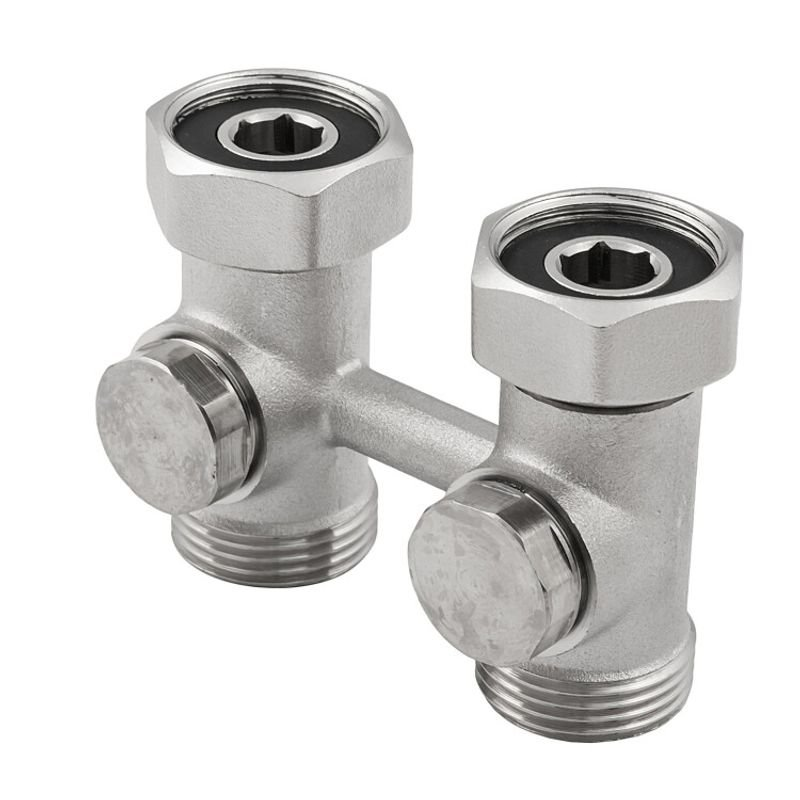 Вентиль ELSEN 3/4" х 3/4" Н ЕК-НГ ЕК прямой H-образный (никелированный)