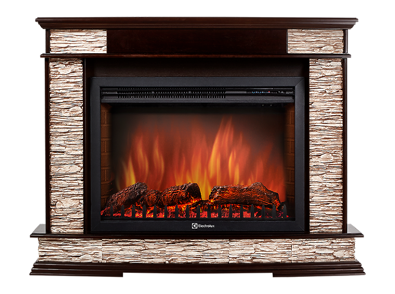 Портал Firelight Scala 25 (камень сланец скалистый бурый, шпон тёмный дуб)