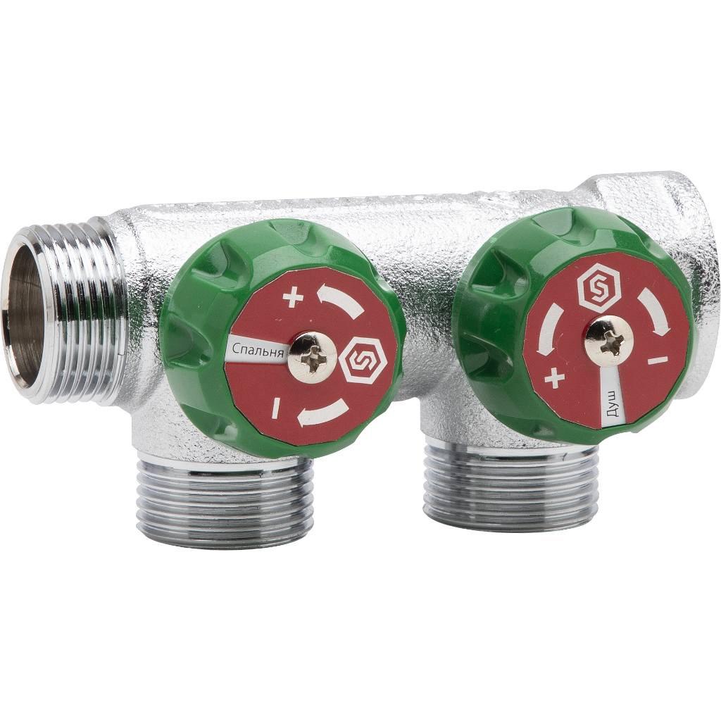 STOUT SMB-6850-013402 STOUT Коллектор регулирующий 1", 2 отвода 3/4" ЕК