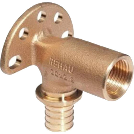 REHAU RAUTITAN Угольник настенный с внутренней резьбой 16-Rp 1/2 длинный 59 мм RX+