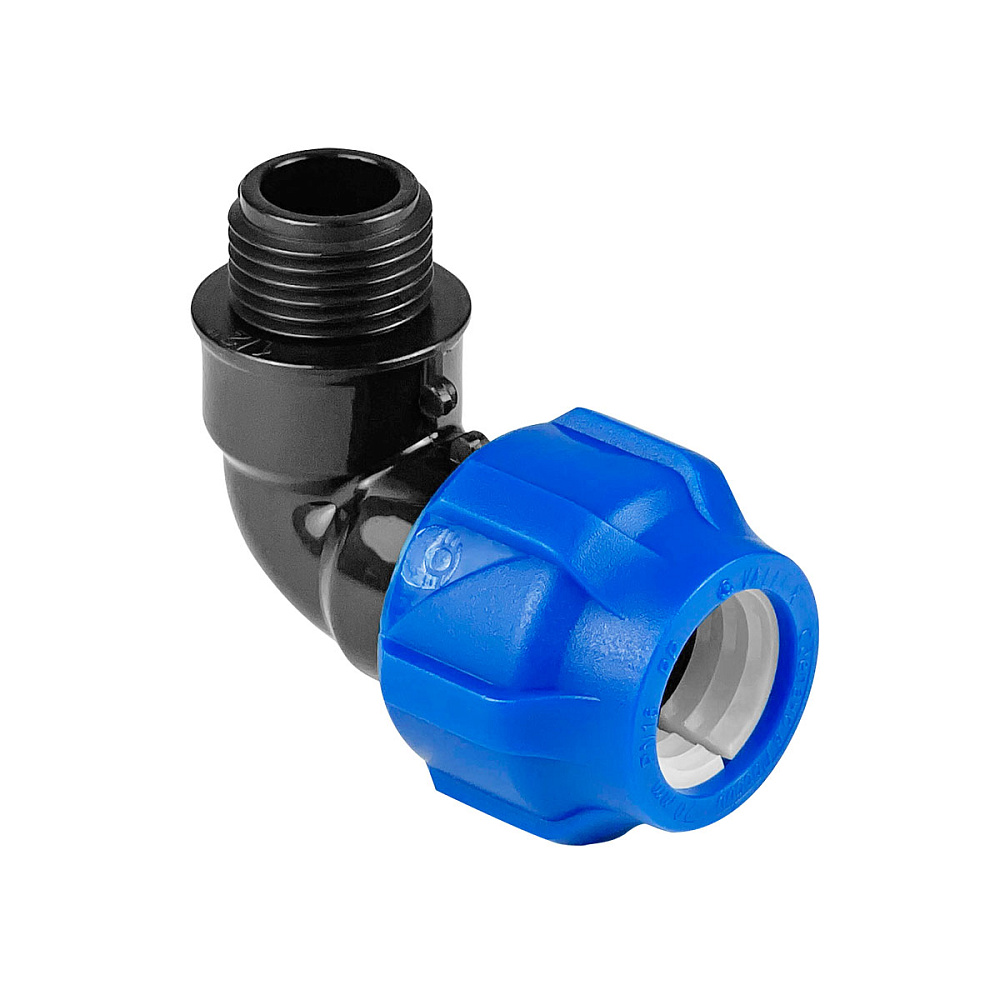 Отвод компрессионный VALFEX ПНД Дн63х1 1/2" НР Ру16