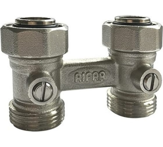 Узел нижней подводки RIFAR двойной прямой евроконус G 3/4" в блистере