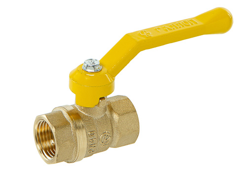 Кран шаровой ГАЛЛОП Стандарт 220 Ду15 Ру40 ВР для газа полнопроходной (рычаг желтый)