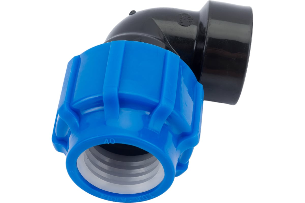Отвод компрессионный ТПК-АКВА ПЭ Дн40х1 1/2"х90° ВР
