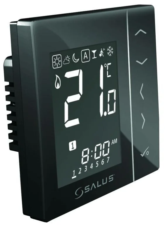 Терморегулятор Salus беспроводной программируемый встраиваемый 4в1 с питанием 230 В черный