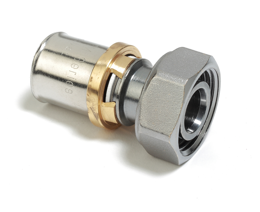 Соединитель-пресс Giacomini RM179E Дн20х1/2" с накидной гайкой евроконус