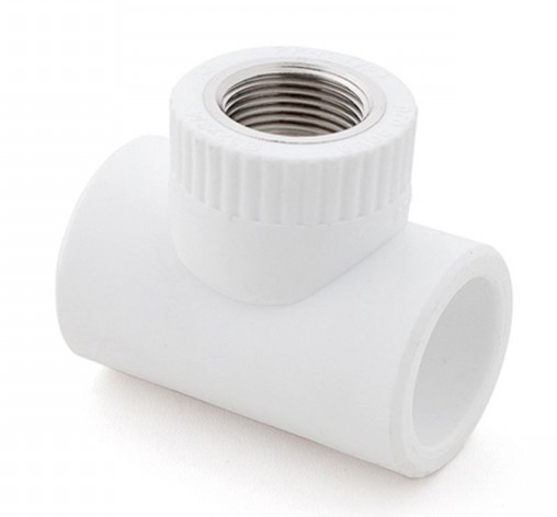 Тройник комбинированный РосТурПласт PP-R Дн25х3/4" ВР (белый)