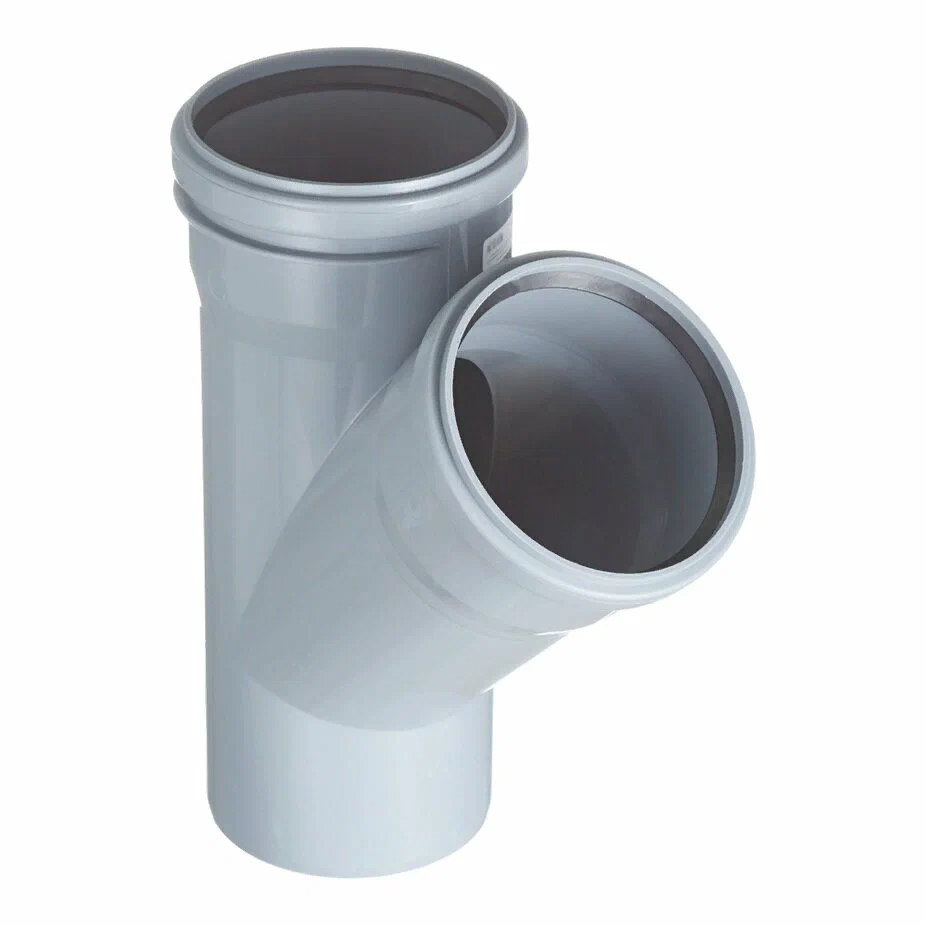 Тройник VALFEX PP-H Дн110х110х45° для внутренней канализации (серый)