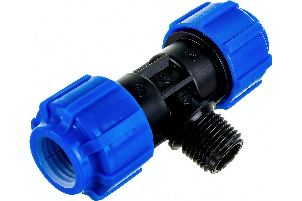 Тройник компрессионный ТПК-АКВА ПЭ Дн20х1/2"х20 НР