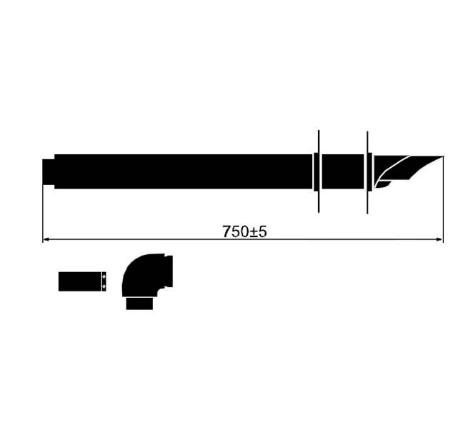 Vaillant Комплект для горизон. прохода дымохода, 800мм DN 60/100 белый