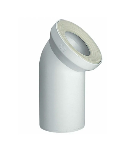 Отвод Sinikon СТАНДАРТ D110х45° для унитаза с уплотнением (белое кольцо)