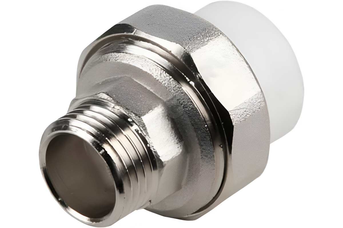 Муфта комбинированная разъёмная (американка) РосТурПласт PP-R Дн32х3/4" НР (белая)