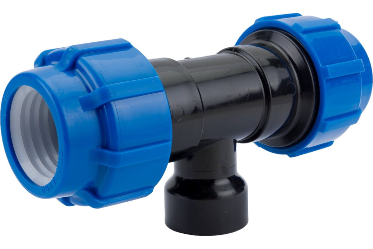 Тройник компрессионный ТПК-АКВА ПЭ Дн50х1"х50 ВР