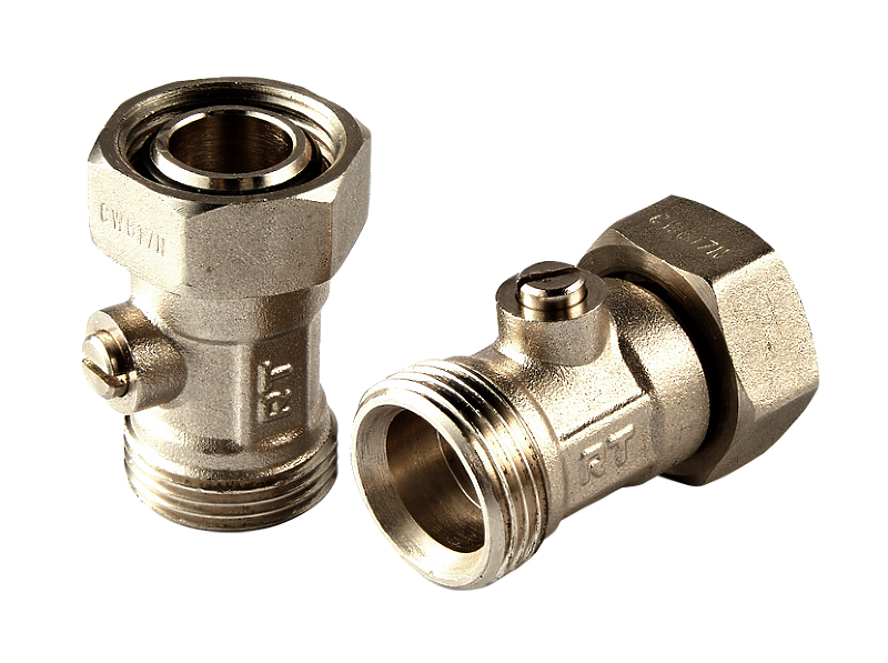 Клапаны запорные Royal Thermo для нижнего подключения (3/4х3/4ЕК)  прямые раздельные