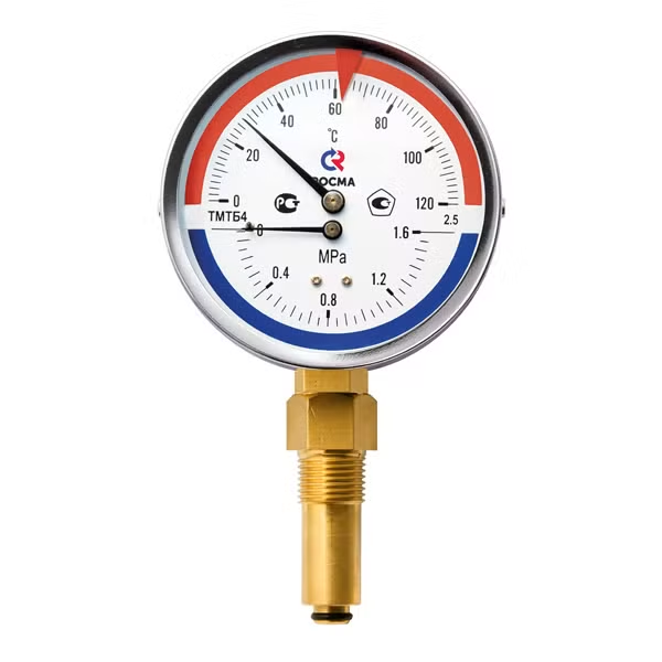 Термоманометр Росма ТМТБ-41Р.1 Дк100 0-1,6 МПа L=46мм G1/2" 120°C (радиальный)