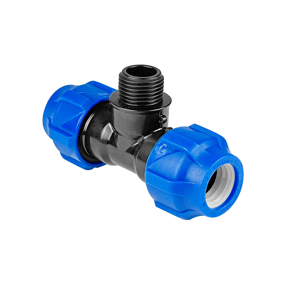 Тройник компрессионный переходной VALFEX ПНД Дн20х3/4"х20 НР Ру16