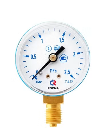Манометр Росма ТМ-210Р.00 Дк50мм 0-2,5 МПа кл,2,5 М12х1,5 (радиальный)