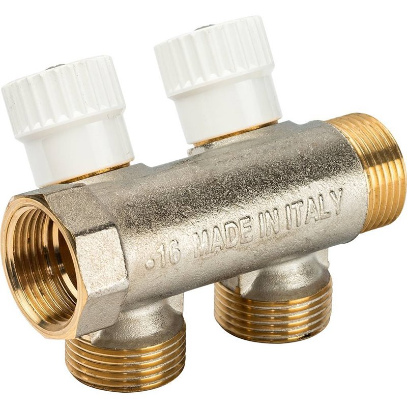 Коллектор Luxor CP 462 3/4"x1/2" на 2 выхода с перекрывающими кранами