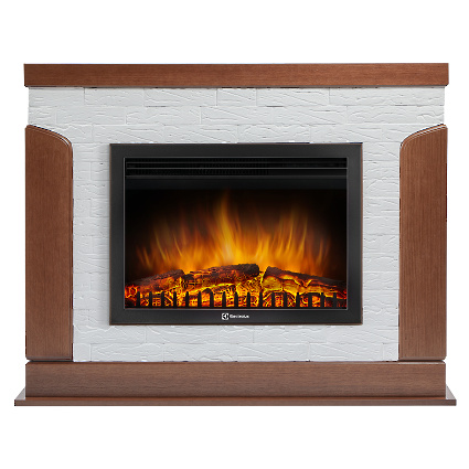 Портал Firelight Prestigio 25 (камень белый, шпон дуб)