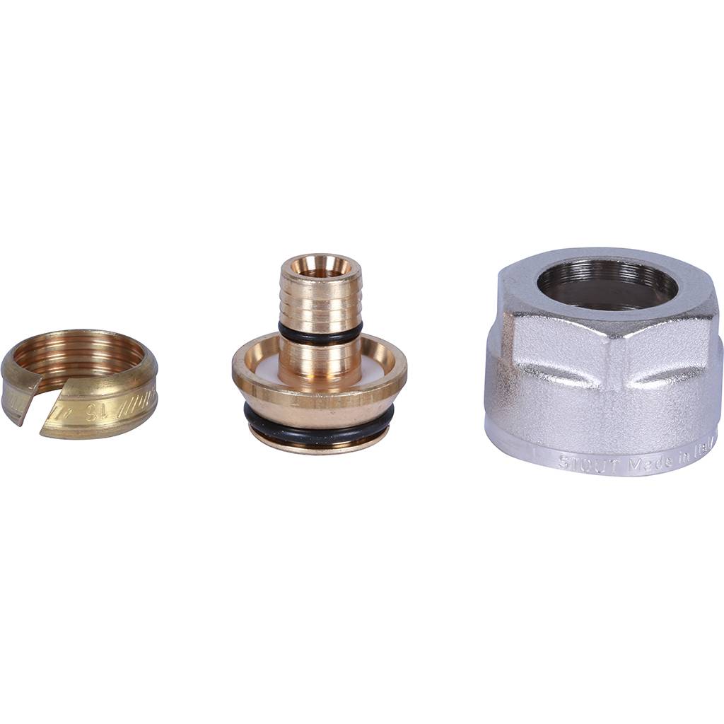 Фитинг компрессионный STOUT 16х2,6х3/4" для труб PEXc-AL-PEXc