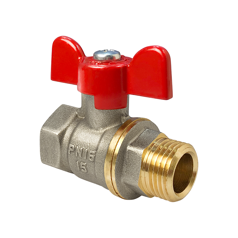 Кран шаровой VALFEX Ду32 НР/ВР Ру40 полнопроходной (никелированный, бабочка)