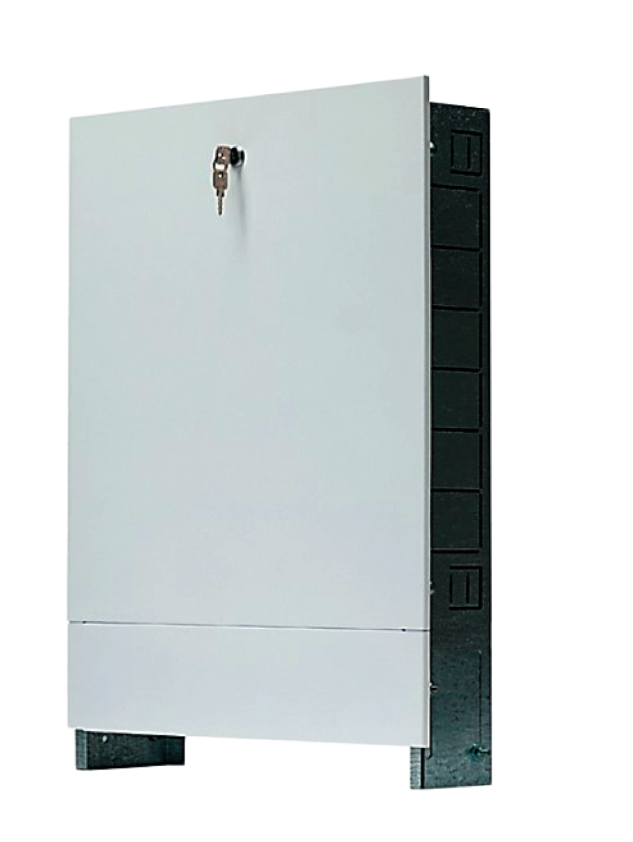 Шкаф коллекторный встраиваемый ROMMER ШРВ-0 1-3 выхода (668х125х402 мм)