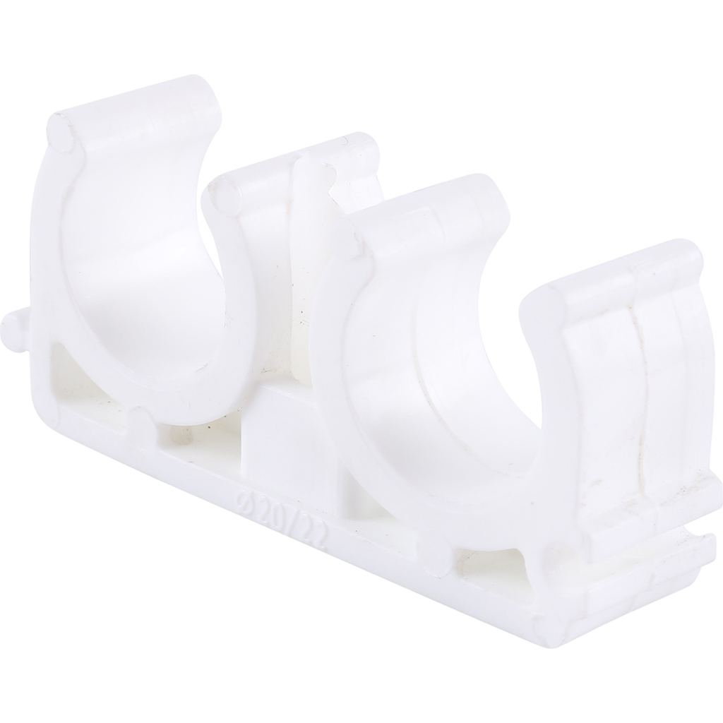 Kalde d=20 Двойное крепление для полипропиленовых труб под сварку (цвет белый)