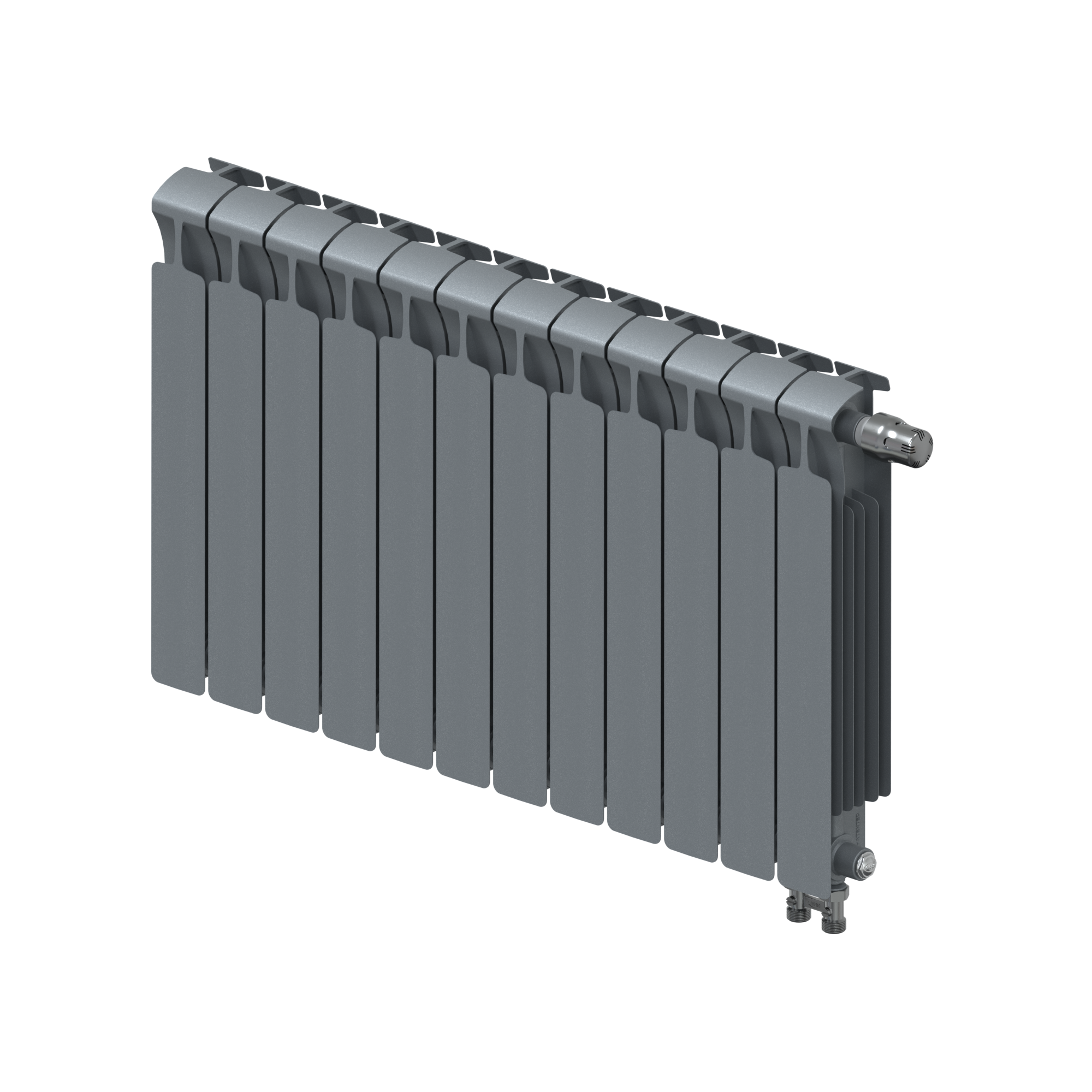 Радиатор биметаллический RIFAR MONOLIT VENTIL 500 MVR 12 секций (Титан) нижнее правое подключение