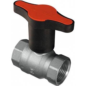 Кран шаровой HERZ 1 1/2" ВР-ВР PN 25 с полимерной рукояткой (цвет рукоятки - красный)