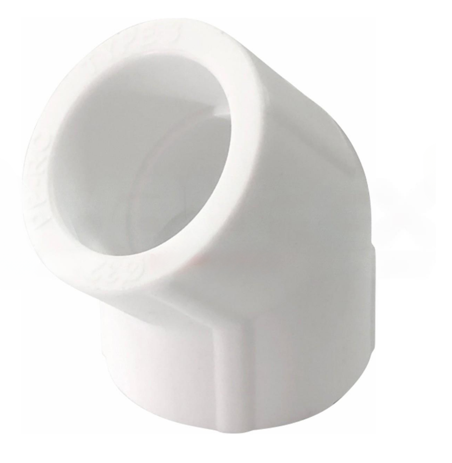 Угольник 45° VALFEX PRO PP-R Dn20 (белый)