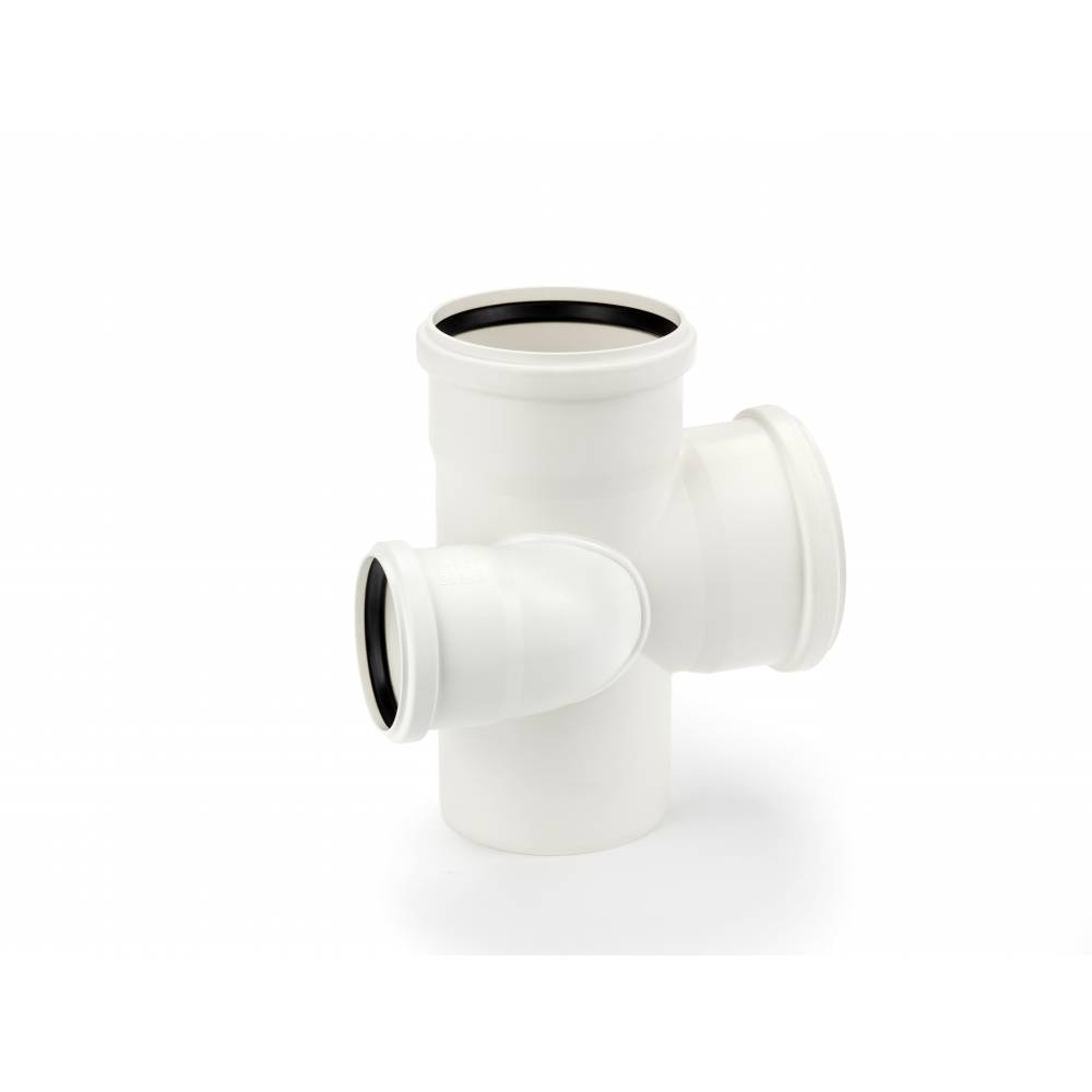 REHAU RAUPIANO Крестовина разнопроходная с увеличенным проходом слева 110/75/110 (87°)