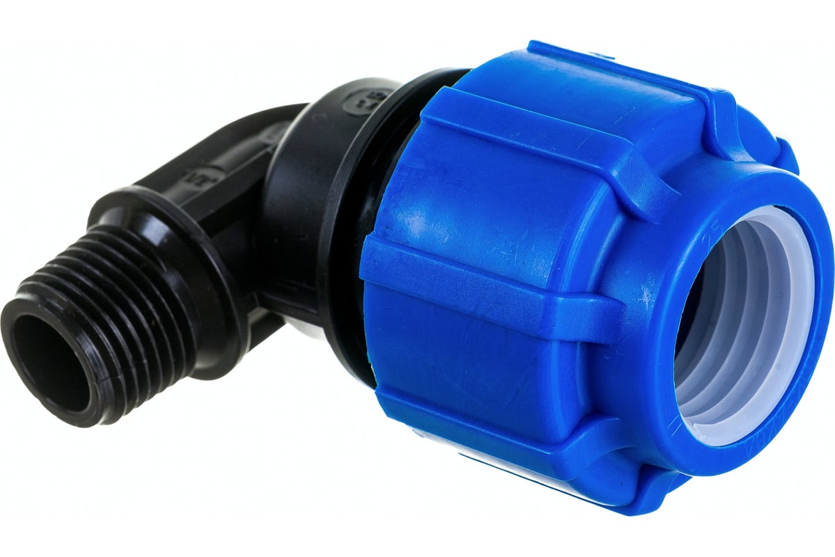 Отвод компрессионный ТПК-АКВА ПЭ Дн25х1/2"х90° НР